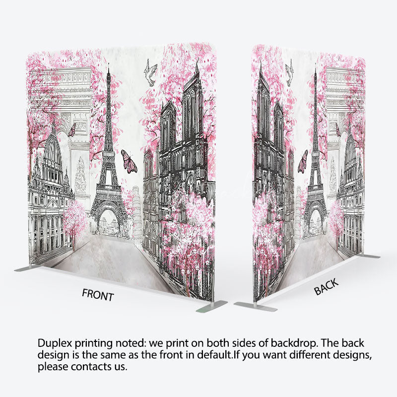 Lofaris Pink Floral Tree French Vibe Pillow Case Backdrop