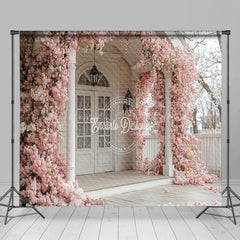 Lofaris Pink Floral Wedding Photography Room Set Backdrop