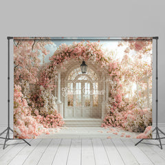 Lofaris Pink Floral Wedding Photography Room Set Backdrop