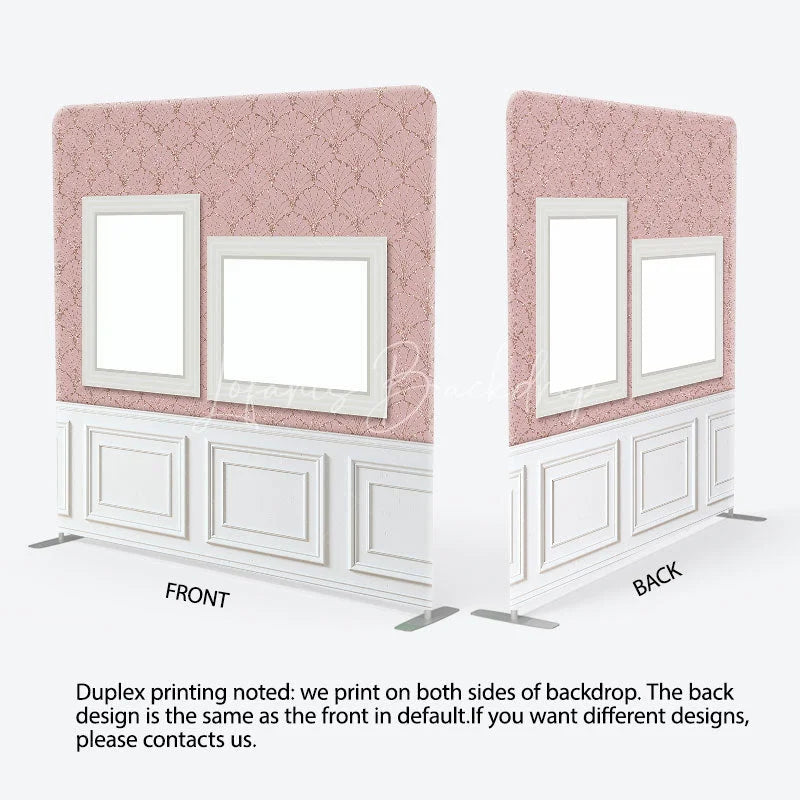 Lofaris Pink Flower Pattern Photo Wall Frame Backdrop