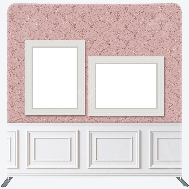 Lofaris Pink Flower Pattern Photo Wall Frame Backdrop