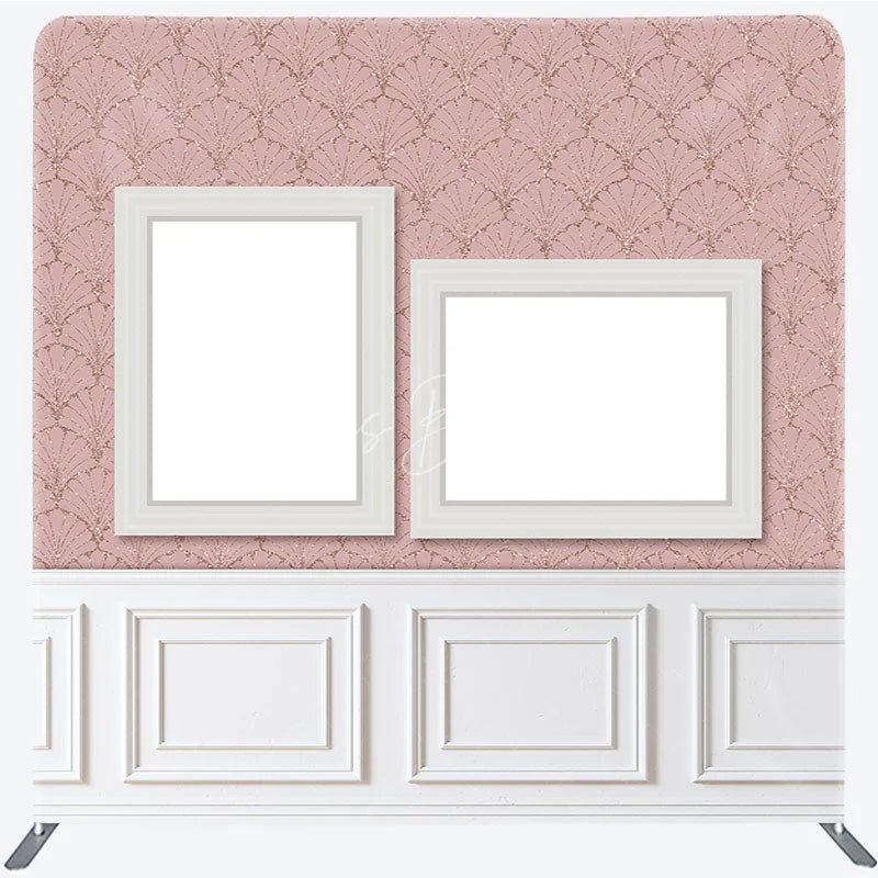 Lofaris Pink Flower Pattern Photo Wall Frame Backdrop