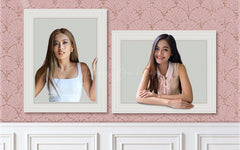 Lofaris Pink Flower Pattern Photo Wall Frame Backdrop