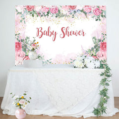 Lofaris Pink Flowers Spring Vibe Sweet Baby Shower Backdrop