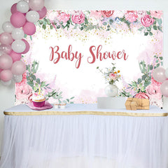 Lofaris Pink Flowers Spring Vibe Sweet Baby Shower Backdrop