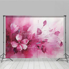 Lofaris Pink Fluid Floral Art Backdrop Magenta Abstract Ink Flower Texture Background Maternity Photography Studio Prop