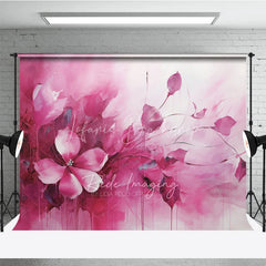 Lofaris Pink Fluid Floral Art Backdrop Magenta Abstract Ink Flower Texture Background Maternity Photography Studio Prop