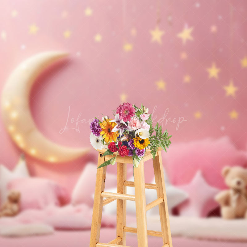 Lofaris Pink Girl Bithday Cake Smash Photography Backdrop