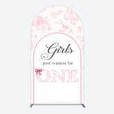 Lofaris Pink Girls Just Wanna Be One Birthday Arch Backdrop
