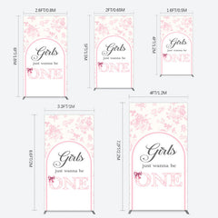 Lofaris Pink Girls Just Wanna Be One Birthday Rectangle Backdrop