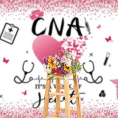 Lofaris Pink Glitter A Work For Heart Happy Cna Week Backdrop