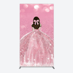 Lofaris Pink Glitter Bokeh Princess Birthday Rectangle Backdrop