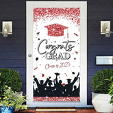 Lofaris Pink Glitter Class of 2025 Congrats Grad Door Cover