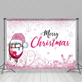 Lofaris Pink Glitter Goblet Hat Merry Christmas Backdrop