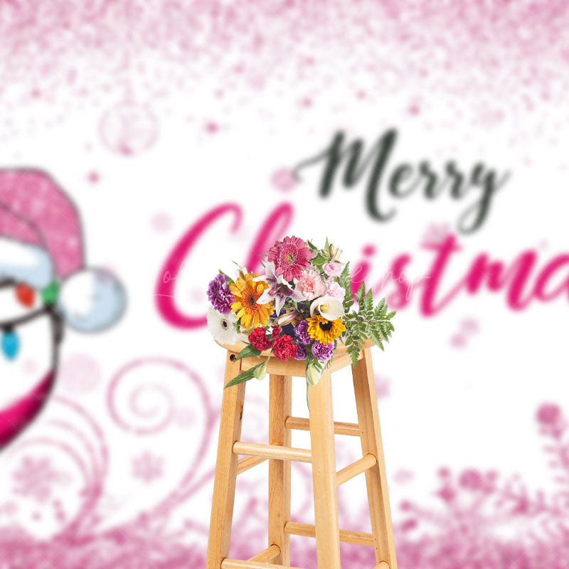 Lofaris Pink Glitter Goblet Hat Merry Christmas Backdrop