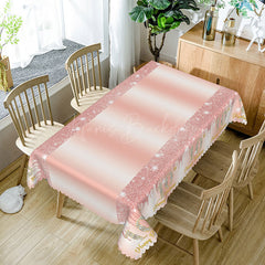 Lofaris Pink Glitter Pattern 10th Birthday Rectangle Tablecloth
