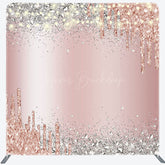 Lofaris Pink Glitter Silver Diamonds Pillow Case Backdrop