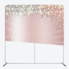 Lofaris Pink Glitter Silver Diamonds Pillow Case Backdrop