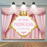 Lofaris Pink Gold Curtain Crown Princess Baby Shower Backdrop