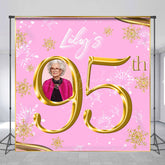 Lofaris Pink Gold Snowflake Custom Photo Birthday Backdrop