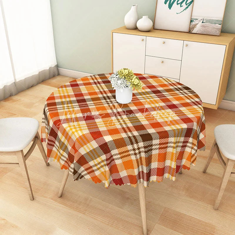 Lofaris Pink Halloween Round Tablecloth with Cute Pumpkin Bat and Ghost for Girly Spooky Party Decor