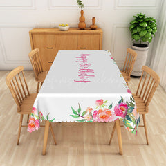 Lofaris Pink Happy Birthday Party Rectangular Tablecloth