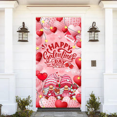 Lofaris Pink Heart Balloons Gnome Galentines Day Door Cover