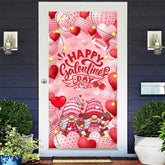 Lofaris Pink Heart Balloons Gnome Galentines Day Door Cover