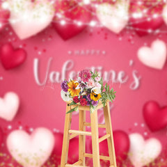 Lofaris Pink Heart Romantic Vibe Valentines Day Backdrop