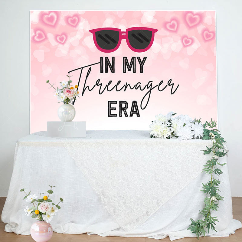 Lofaris Pink Heart Sunglass In My Threenager Era Backdrop