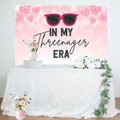 Lofaris Pink Heart Sunglass In My Threenager Era Backdrop
