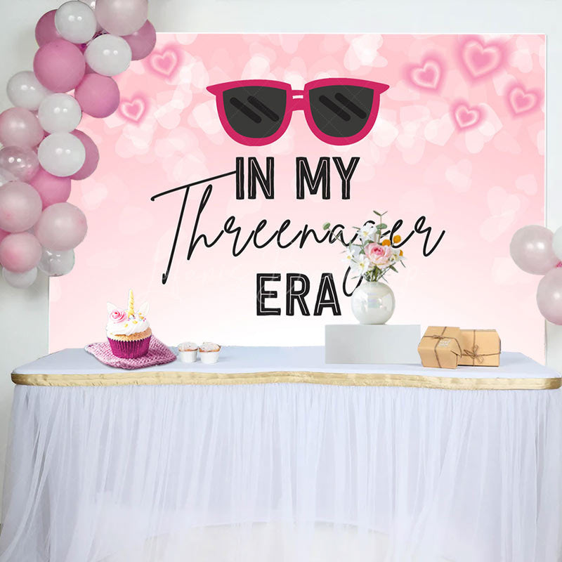 Lofaris Pink Heart Sunglass In My Threenager Era Backdrop
