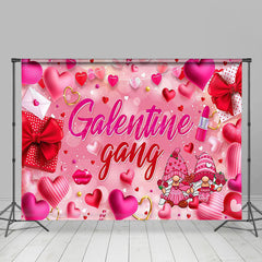Lofaris Pink Hearts Gifts Glitter Galentine Gang Backdrop