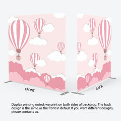 Lofaris Pink Hot Air Balloons Cloud Pillow Case Backdrop