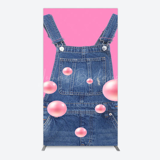 Lofaris Pink Jeans With Pearl Cartoon Birthday Rectangle Backdrop