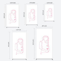 Lofaris Pink Lined Pregnant Woman Baby Shower Rectangle Backdrop