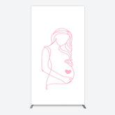 Lofaris Pink Lined Pregnant Woman Baby Shower Rectangle Backdrop