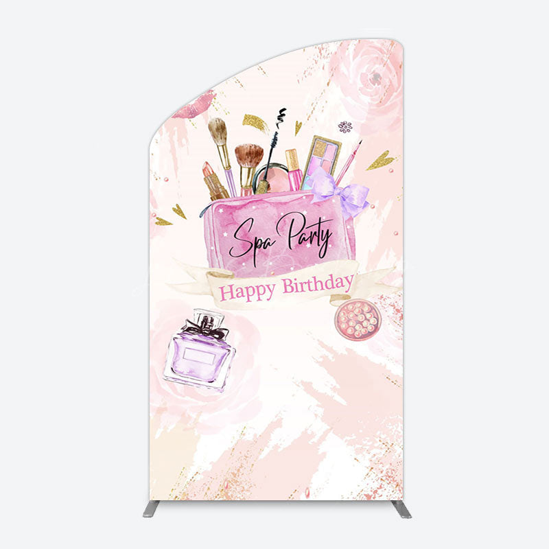 Lofaris Pink Lip Perfume Birthday Spa Party Arch Backdrop