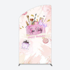 Lofaris Pink Lip Perfume Birthday Spa Party Arch Backdrop