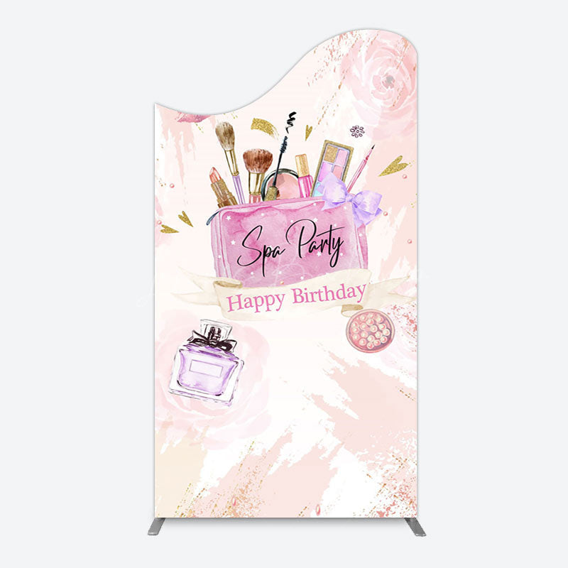 Lofaris Pink Lip Perfume Birthday Spa Party Arch Backdrop