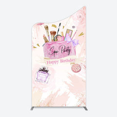 Lofaris Pink Lip Perfume Birthday Spa Party Arch Backdrop