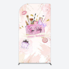 Lofaris Pink Lip Perfume Birthday Spa Party Arch Backdrop