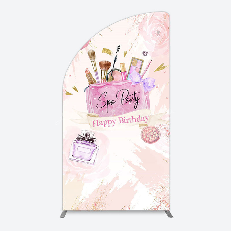 Lofaris Pink Lip Perfume Birthday Spa Party Arch Backdrop