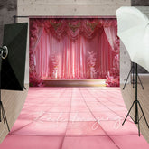 Lofaris Pink Luxury Ballroom Stage Wedding Sweep Backdrop