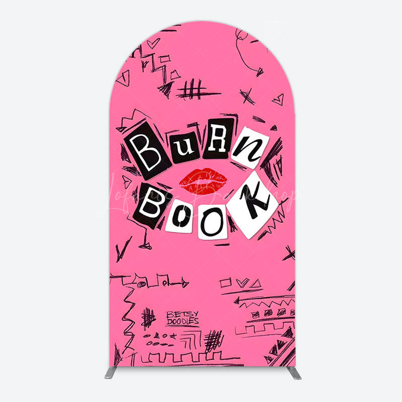 Lofaris Pink Mean Girls Burn Book Birthday Arch Backdrop