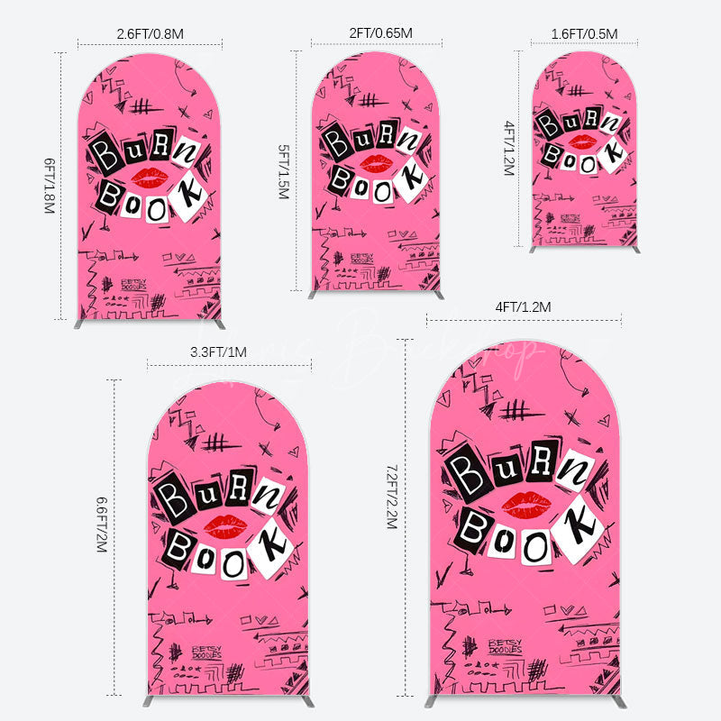 Lofaris Pink Mean Girls Burn Book Birthday Arch Backdrop