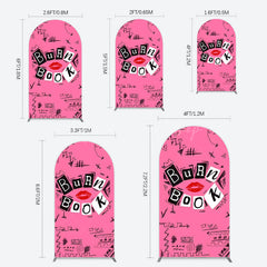 Lofaris Pink Mean Girls Burn Book Birthday Arch Backdrop