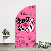 Lofaris Pink Mean Girls Burn Book Birthday Half Moon Arch Backdrop