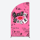 Lofaris Pink Mean Girls Burn Book Birthday Half Moon Arch Backdrop