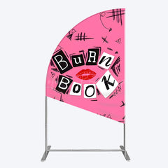 Lofaris Pink Mean Girls Burn Book Birthday Half Moon Arch Backdrop